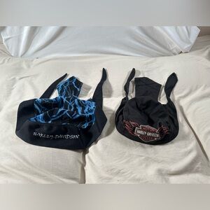 Harley Davidson set Of 2 Bandana Headwraps Y2K Flamed Thunder